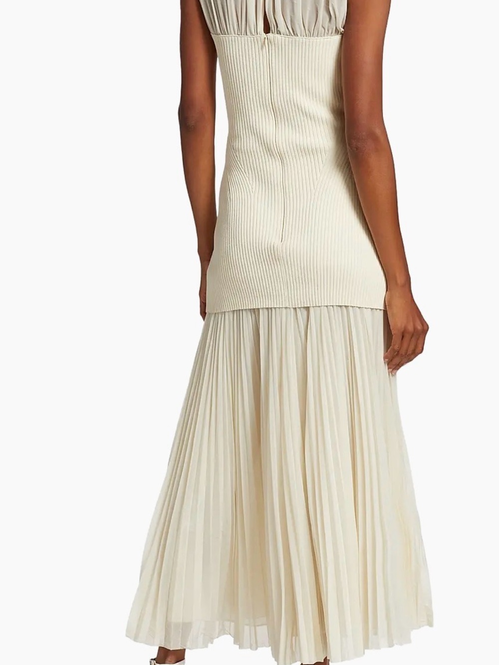 Proenza Schouler Cream Draped Knit Dress - Picture 4 of 13